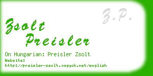 zsolt preisler business card